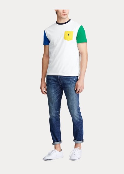 Men's Polo Ralph Lauren Color-Blocked Pocket T Shirts | 630871NCW